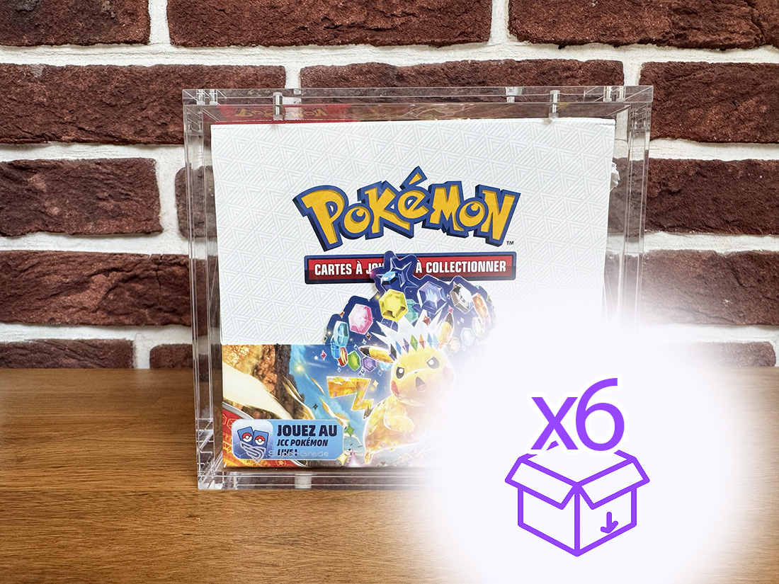 x6 Protection acrylique display TCG Pokemon